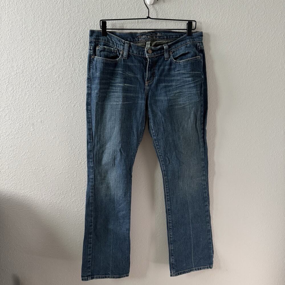 Vintage Abercrombie Fitch Jeans Womens 8 Short Blue Bootcut Flare 32x30 Y2K